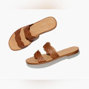 Madewell The Cora Slide Sandal in Perforated Leather